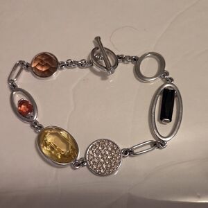 Elegant Silver Multi-Stone Bracelet
